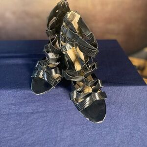 Sam & Libby Black Strappy Heels Stiletto Design